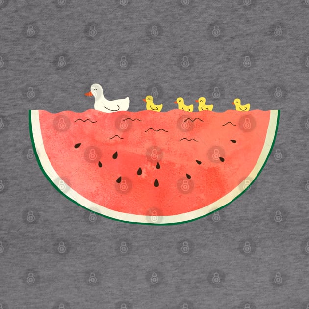 duckies and watermelon by milkyprint